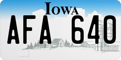 IA license plate AFA640