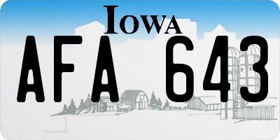 IA license plate AFA643