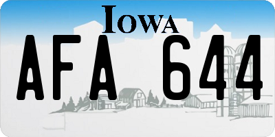 IA license plate AFA644