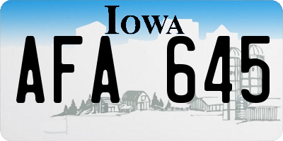 IA license plate AFA645
