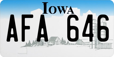 IA license plate AFA646