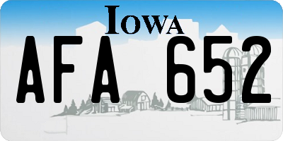 IA license plate AFA652