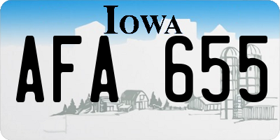 IA license plate AFA655