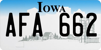 IA license plate AFA662