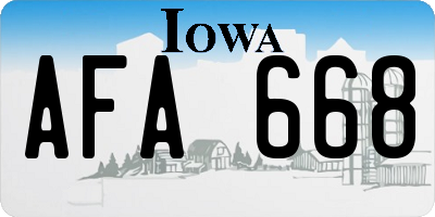 IA license plate AFA668