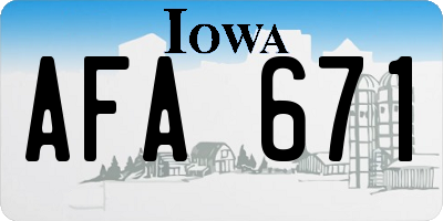 IA license plate AFA671