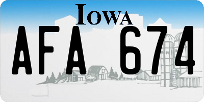 IA license plate AFA674