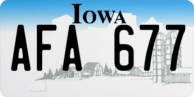 IA license plate AFA677