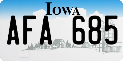 IA license plate AFA685