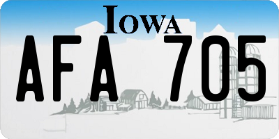 IA license plate AFA705