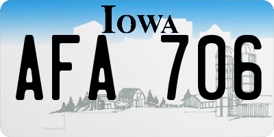 IA license plate AFA706