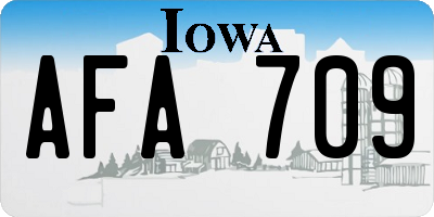 IA license plate AFA709