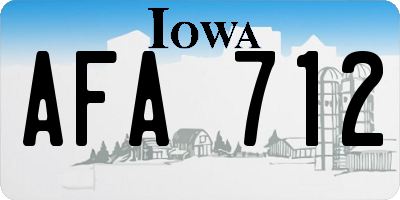 IA license plate AFA712