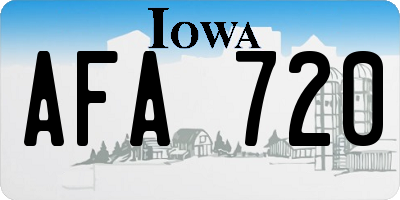 IA license plate AFA720