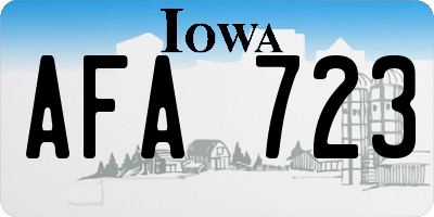 IA license plate AFA723