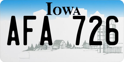 IA license plate AFA726