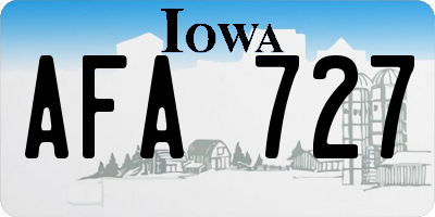 IA license plate AFA727