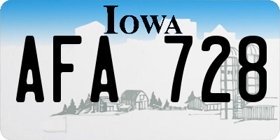 IA license plate AFA728
