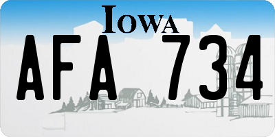 IA license plate AFA734