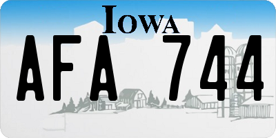 IA license plate AFA744