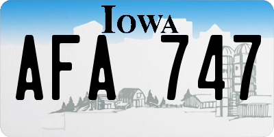IA license plate AFA747