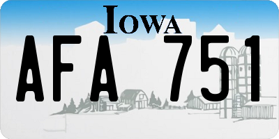 IA license plate AFA751