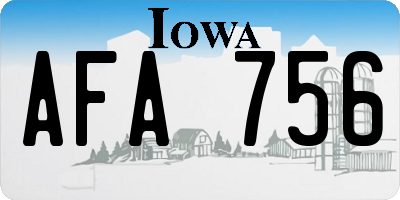 IA license plate AFA756