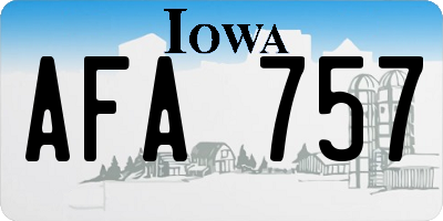 IA license plate AFA757