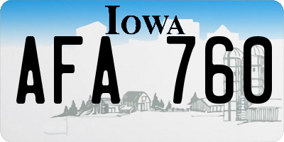 IA license plate AFA760