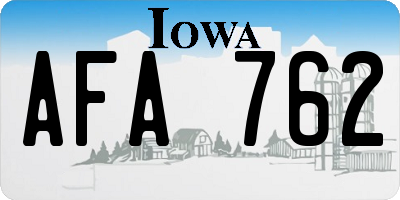 IA license plate AFA762