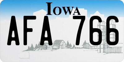 IA license plate AFA766