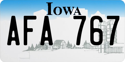 IA license plate AFA767