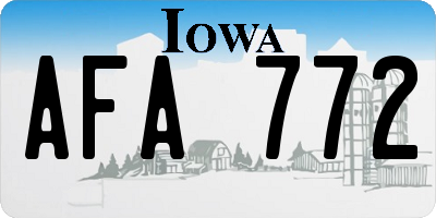 IA license plate AFA772