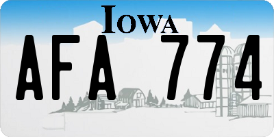 IA license plate AFA774