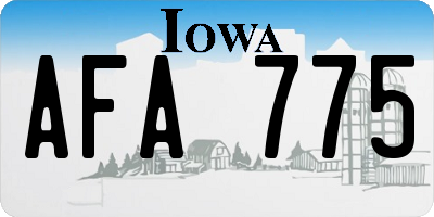 IA license plate AFA775