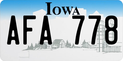 IA license plate AFA778