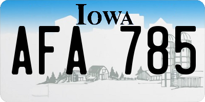IA license plate AFA785