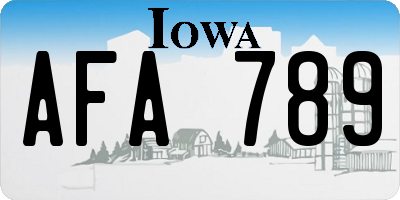 IA license plate AFA789