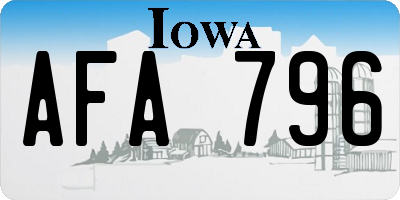 IA license plate AFA796