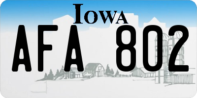 IA license plate AFA802