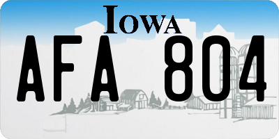 IA license plate AFA804