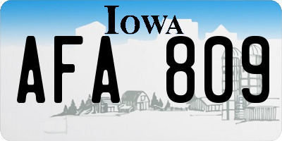 IA license plate AFA809