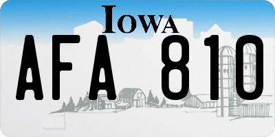 IA license plate AFA810