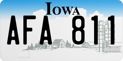 IA license plate AFA811