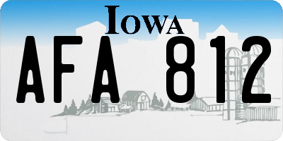 IA license plate AFA812