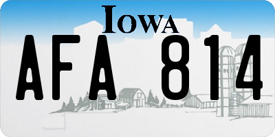 IA license plate AFA814