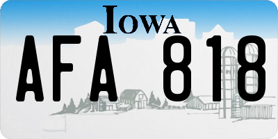 IA license plate AFA818