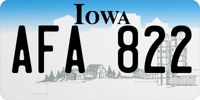 IA license plate AFA822
