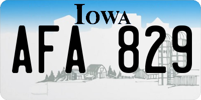 IA license plate AFA829