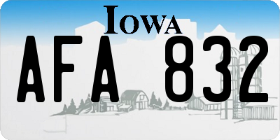IA license plate AFA832
